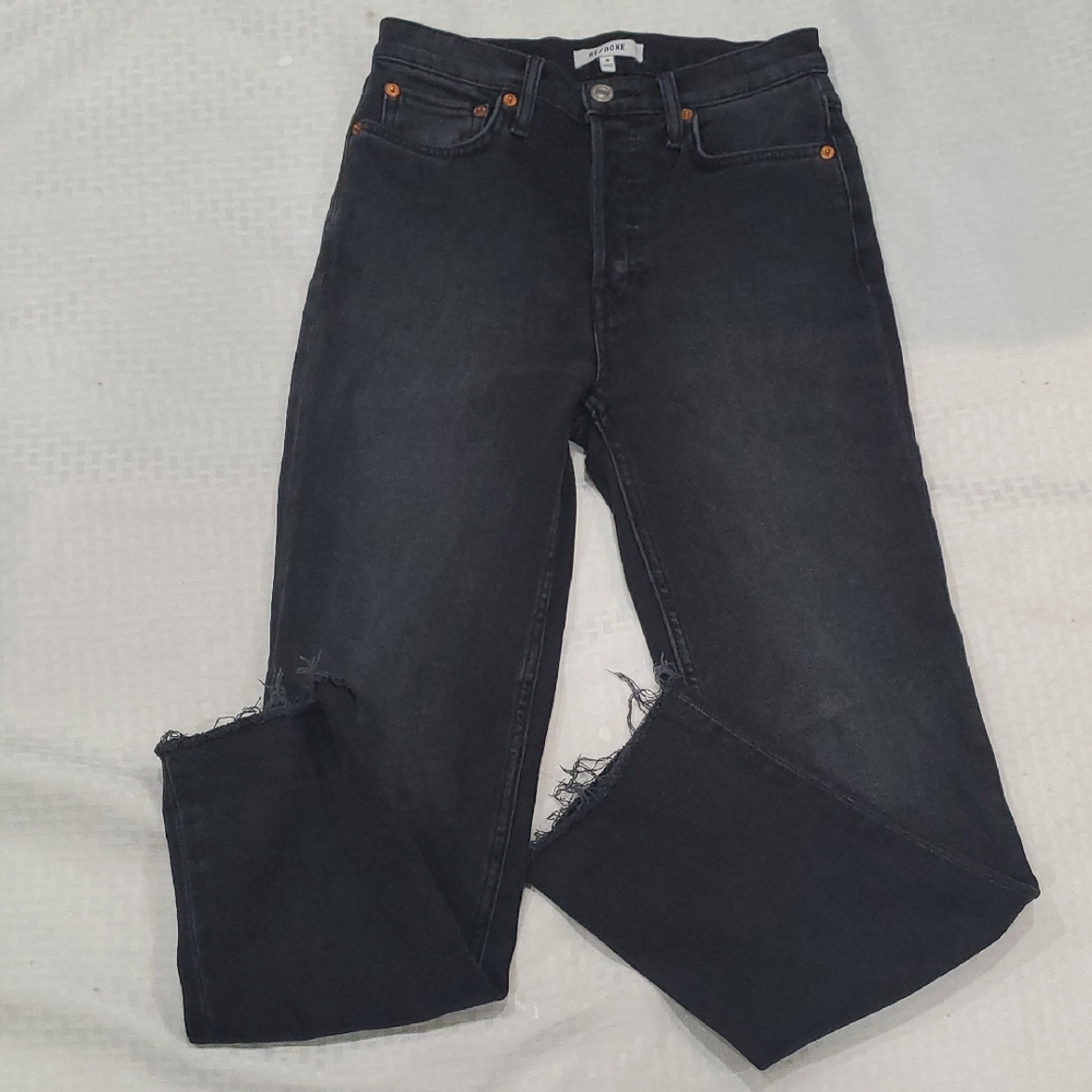 Re/Done Black Ankle & Cropped Jeans